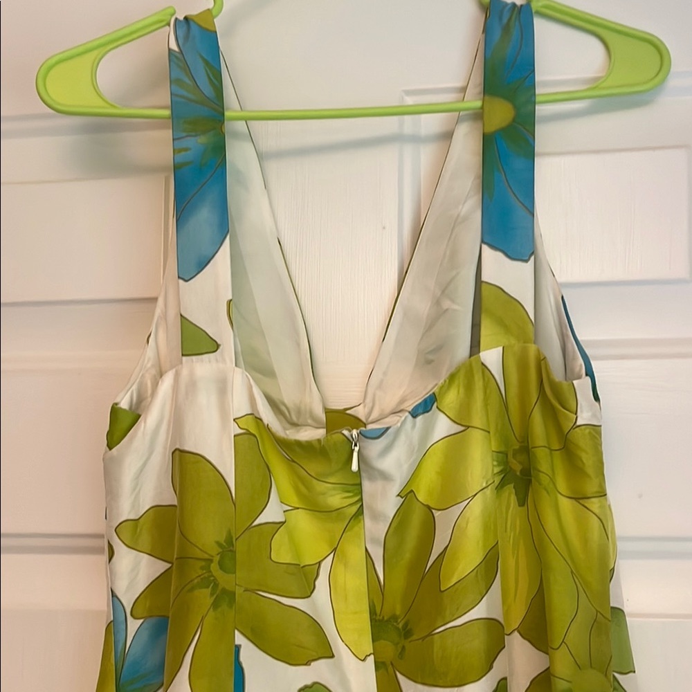 Muse Green and Blue Floral Midi Dress - Picture 5 of 10